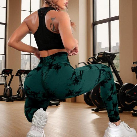 Women'S Tie Dye High Waist Ruched Sports Leggings, Casual Seamless Skinny Skinny Leggings Yoga Workout, Workout Leggings, Autumn Hip Lift Fitness Sports Leggings, Clothing, Women'S Leggings, Sportswear Gym