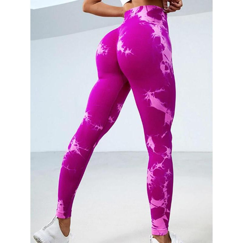 Women'S Tie Dye High Waist Ruched Sports Leggings, Casual Seamless Skinny Skinny Leggings Yoga Workout, Workout Leggings, Autumn Hip Lift Fitness Sports Leggings, Clothing, Women'S Leggings, Sportswear Gym