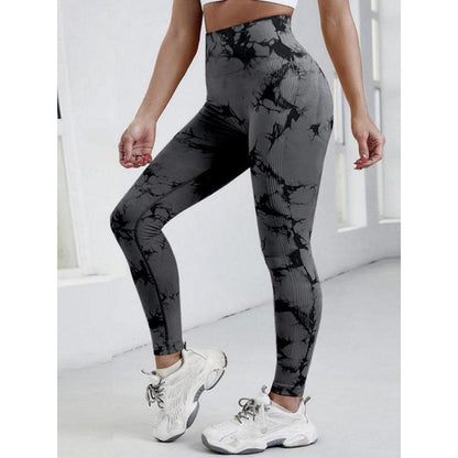 Women'S Tie Dye High Waist Ruched Sports Leggings, Casual Seamless Skinny Skinny Leggings Yoga Workout, Workout Leggings, Autumn Hip Lift Fitness Sports Leggings, Clothing, Women'S Leggings, Sportswear Gym